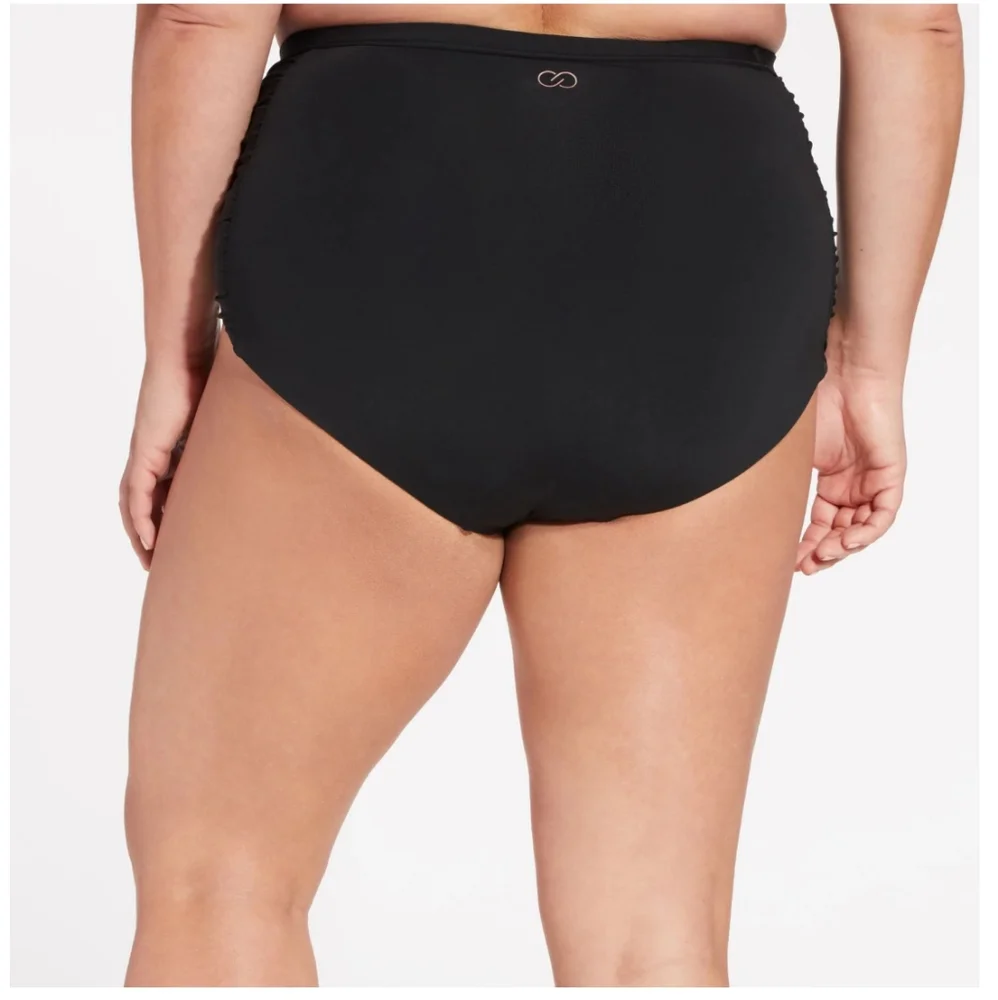 Calia High Waist Black Shirred Bikini Bottoms